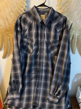 VINTAGE Shirt Men's Western Snap Button Down